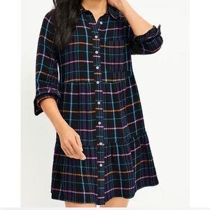 LOFT Multicolor Plaid Dress